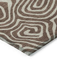 LOOMLAN Rugs Evalora Brown Washable Indoor-Outdoor Rug