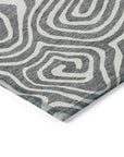 LOOMLAN Rugs Evalora Gray Washable Indoor-Outdoor Rug