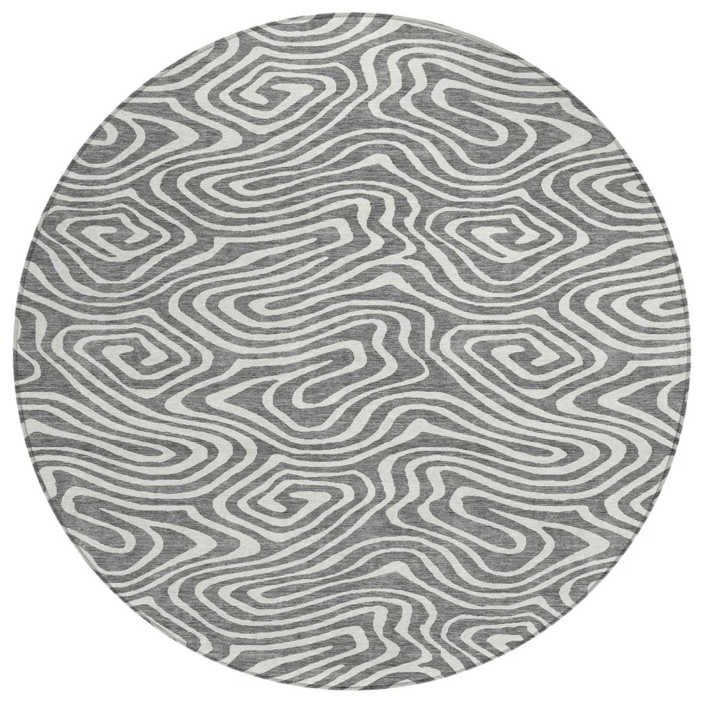 LOOMLAN Rugs Evalora Gray Washable Indoor-Outdoor Rug