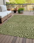 LOOMLAN Rugs Evalora Green Washable Indoor-Outdoor Rug