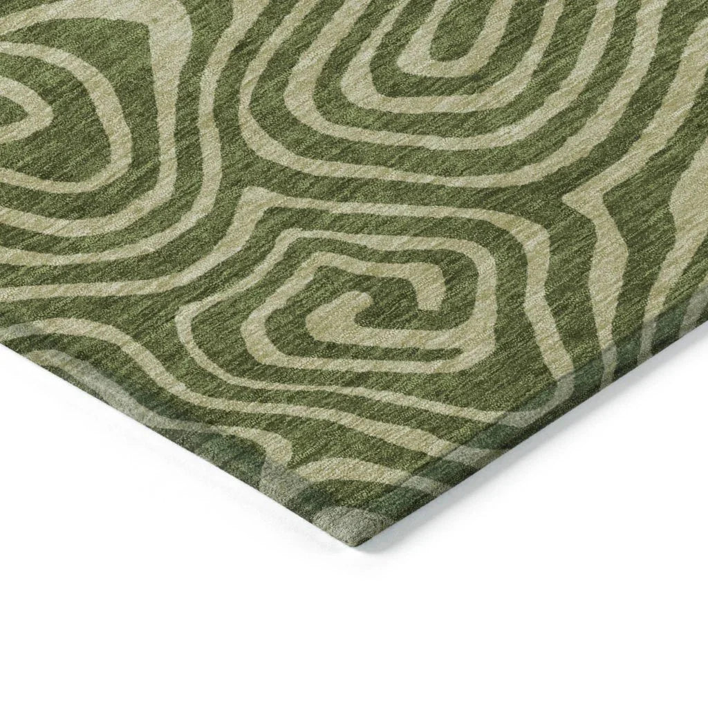 LOOMLAN Rugs Evalora Green Washable Indoor-Outdoor Rug