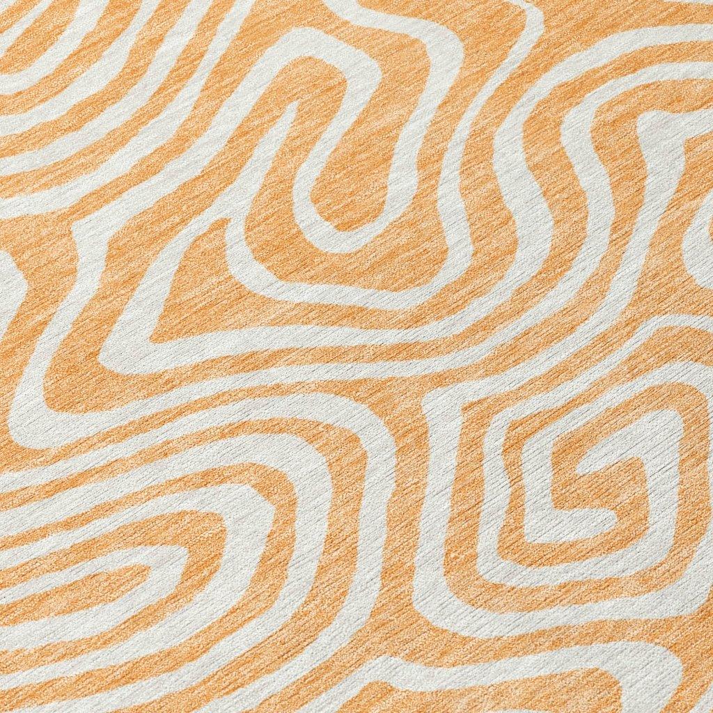 LOOMLAN Rugs Evalora Orange Washable Indoor-Outdoor Rug