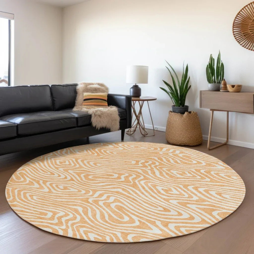 LOOMLAN Rugs Evalora Orange Washable Indoor-Outdoor Rug