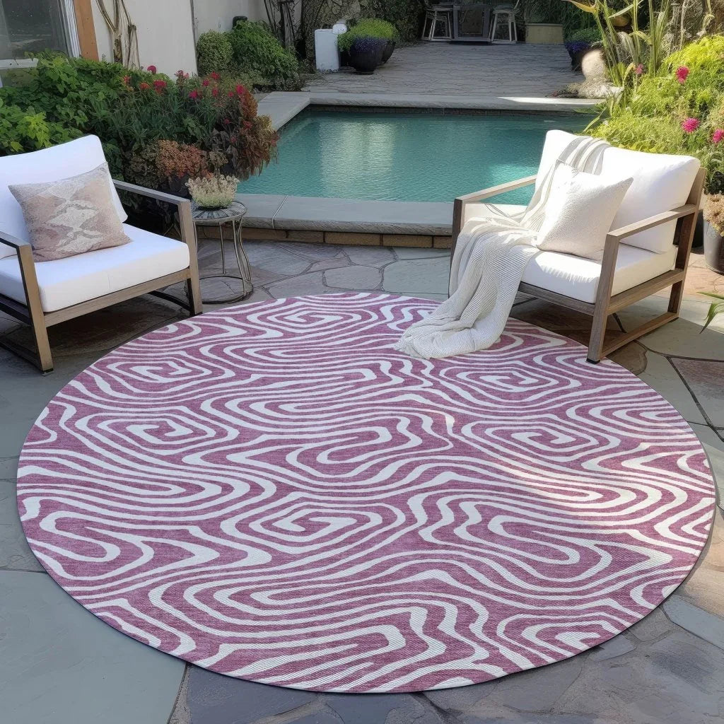 LOOMLAN Rugs Evalora Purple Washable Indoor-Outdoor Rug
