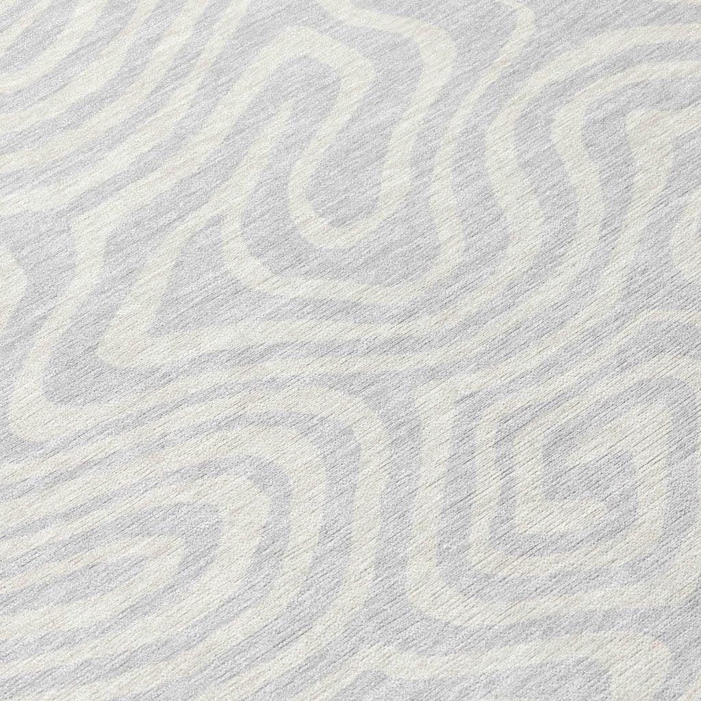 LOOMLAN Rugs Evalora Silver Washable Indoor-Outdoor Rug