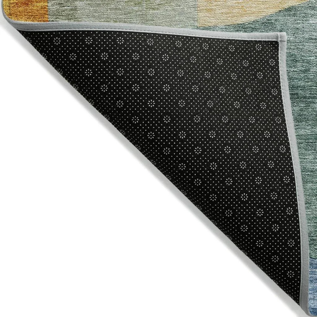 LOOMLAN Rugs Evan Green Washable Indoor-Outdoor Rug