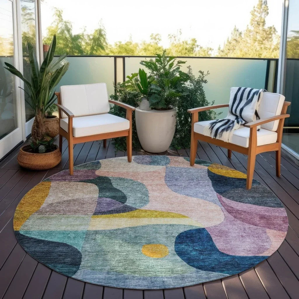 LOOMLAN Rugs Evan Green Washable Indoor-Outdoor Rug