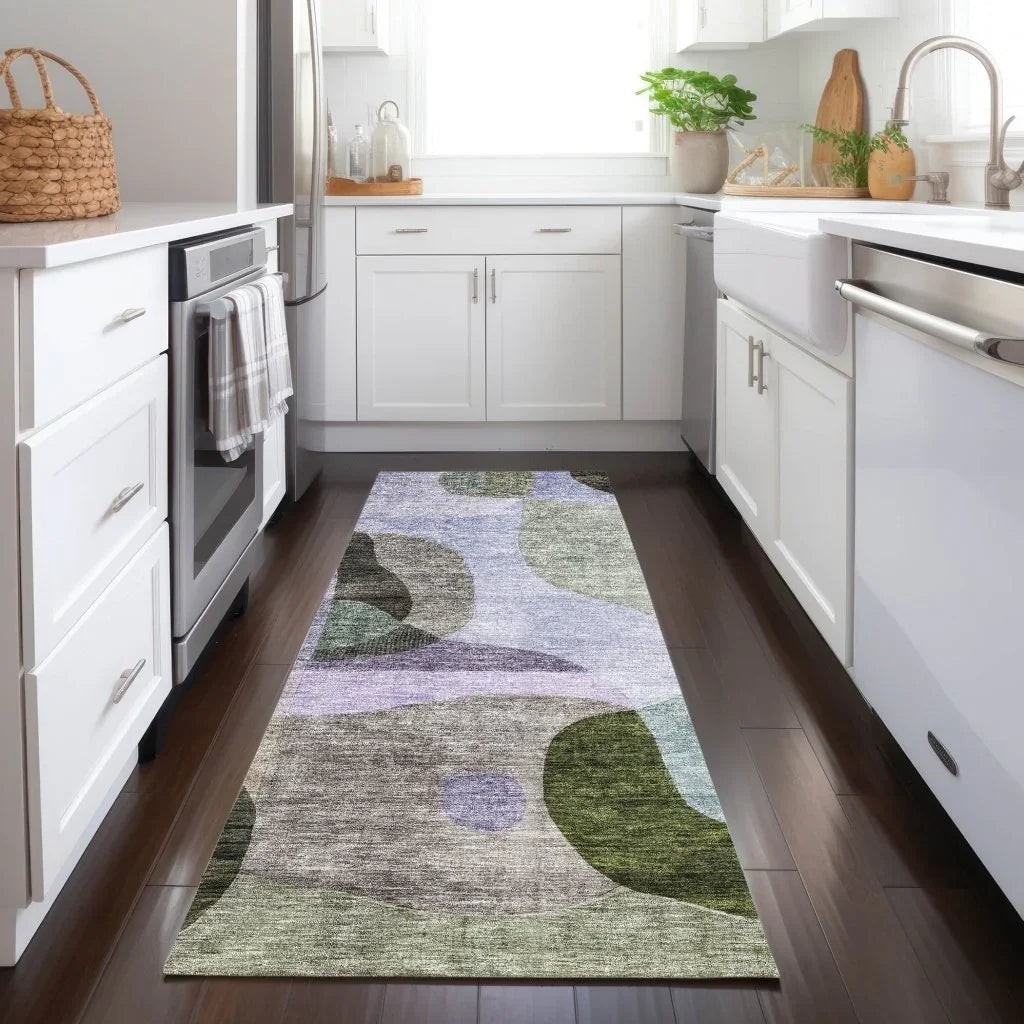 LOOMLAN Rugs Evan Olive Washable Indoor-Outdoor Rug
