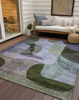 LOOMLAN Rugs Evan Olive Washable Indoor-Outdoor Rug
