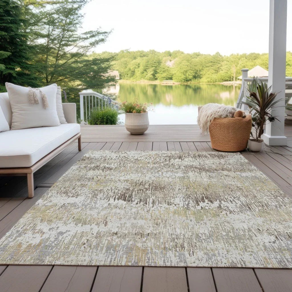 LOOMLAN Rugs Evandra Ivory Washable Indoor-Outdoor Rug