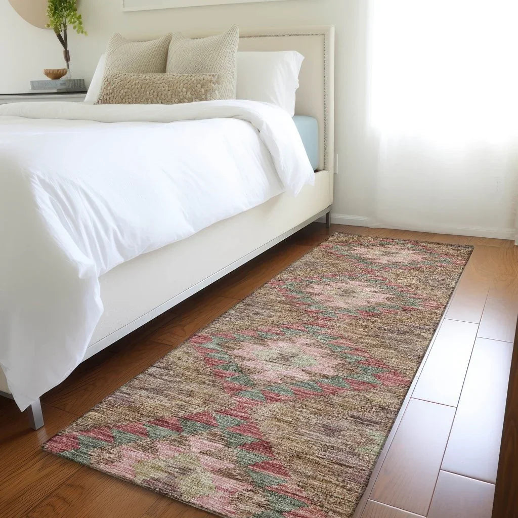 LOOMLAN Rugs Evynne Brown Washable Indoor-Outdoor Rug