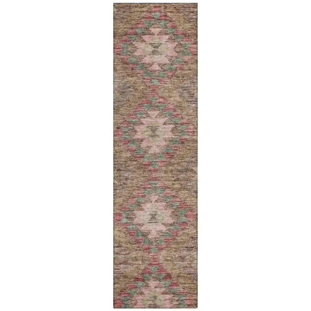 LOOMLAN Rugs Evynne Brown Washable Indoor-Outdoor Rug