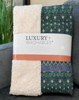 Lazy Rivers Green Washable Indoor-Outdoor Rug
