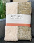 Parallel Bands Gold Washable Indoor-Outdoor Rug