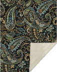 Paisley Black Washable Indoor-Outdoor Rug