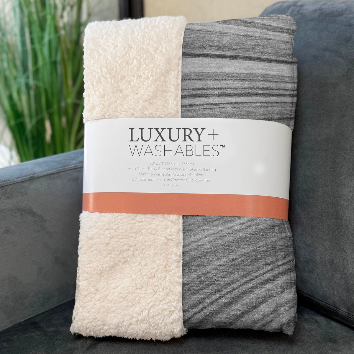 Waves Grey Washable Indoor-Outdoor Rug