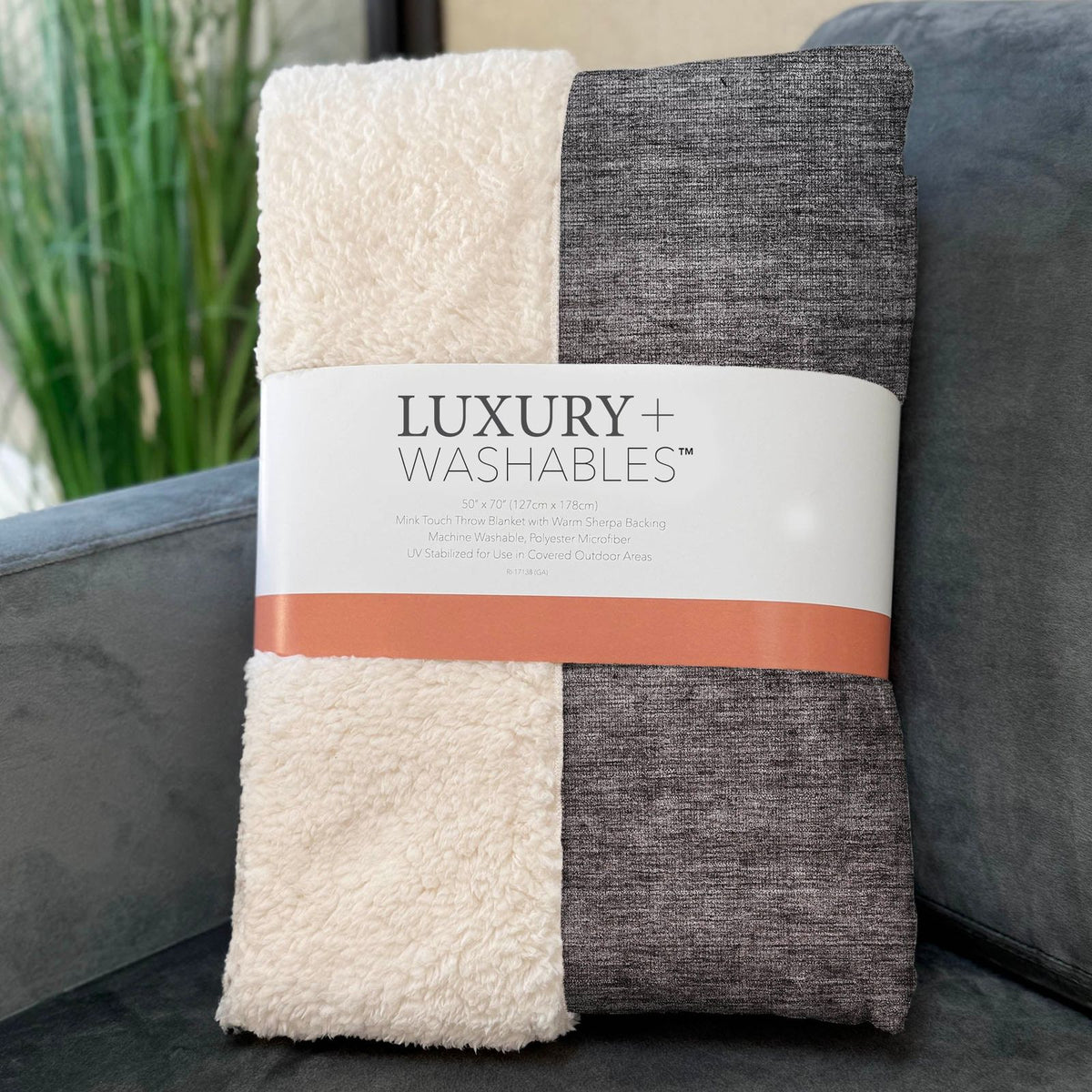 Quiet Current Grey Washable Indoor-Outdoor Rug