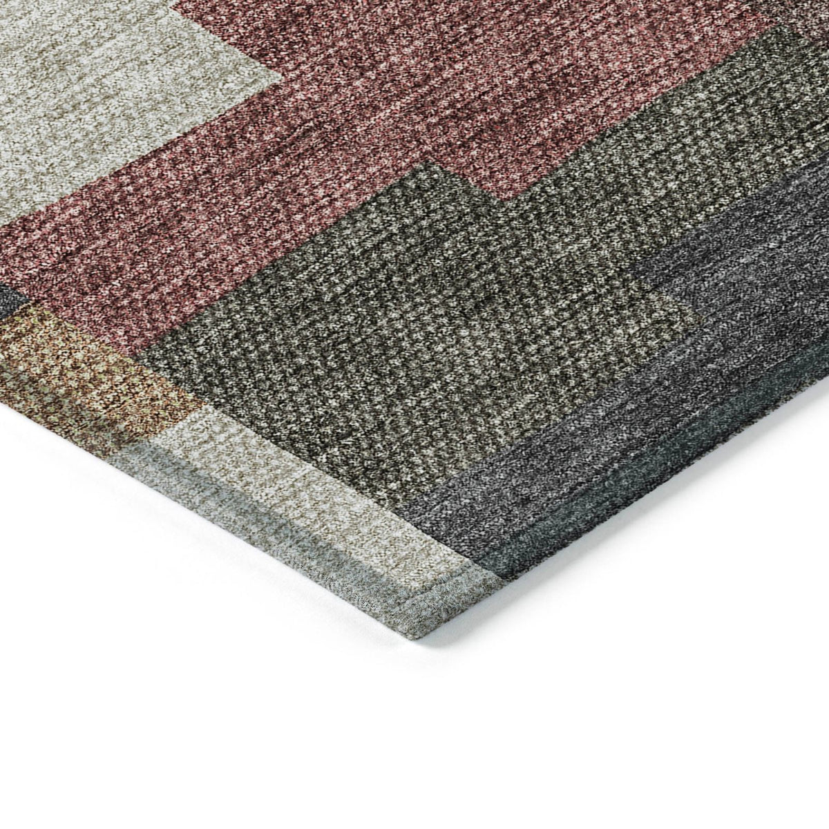 Flowing Harmony Paprika Washable Indoor-Outdoor Rug