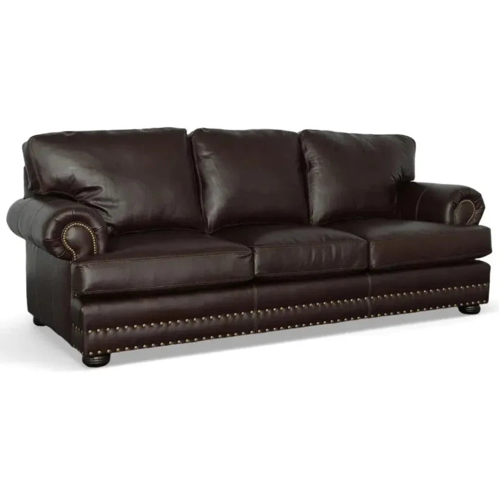 Panorama - Southwestern Custom Made Leather Sofa -- view 3