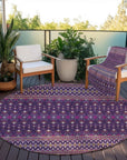 Lazy Rivers Purple Indoor-Outdoor Rug with Matching Throw
