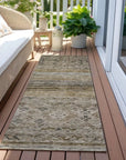 LOOMLAN Rugs Fariza Brown Washable Indoor-Outdoor Rug