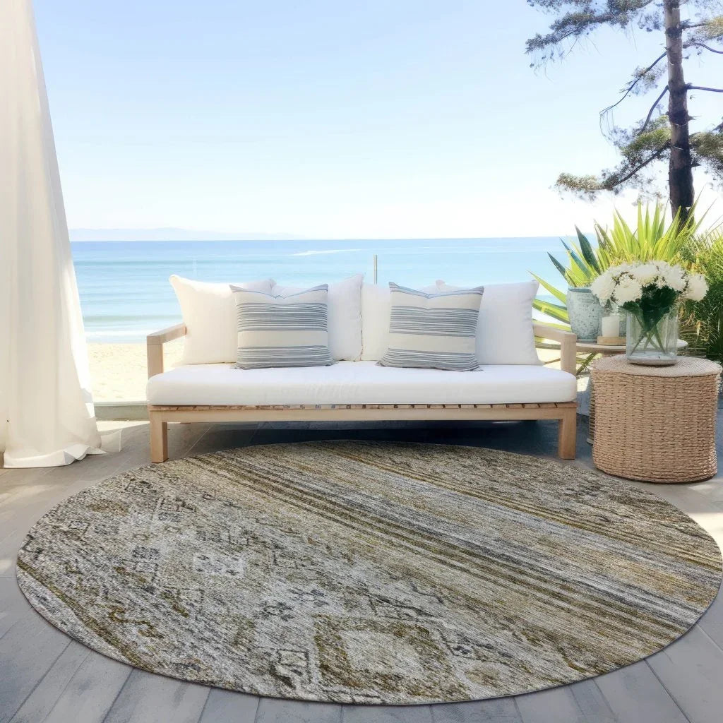 LOOMLAN Rugs Fariza Brown Washable Indoor-Outdoor Rug