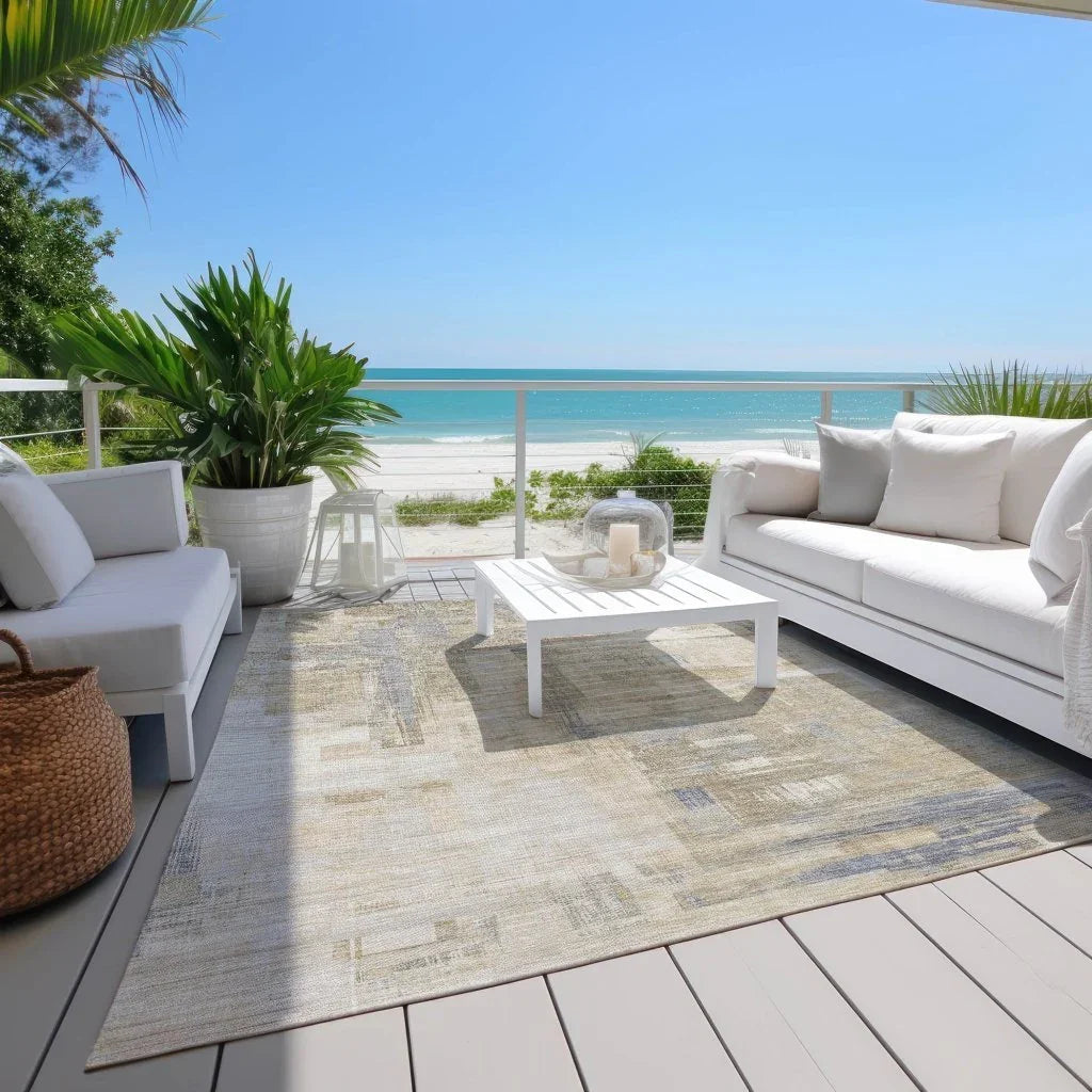 LOOMLAN Rugs Fayra Ivory Washable Indoor-Outdoor Rug