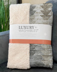 Angled Checks Taupe Washable Indoor-Outdoor Rug