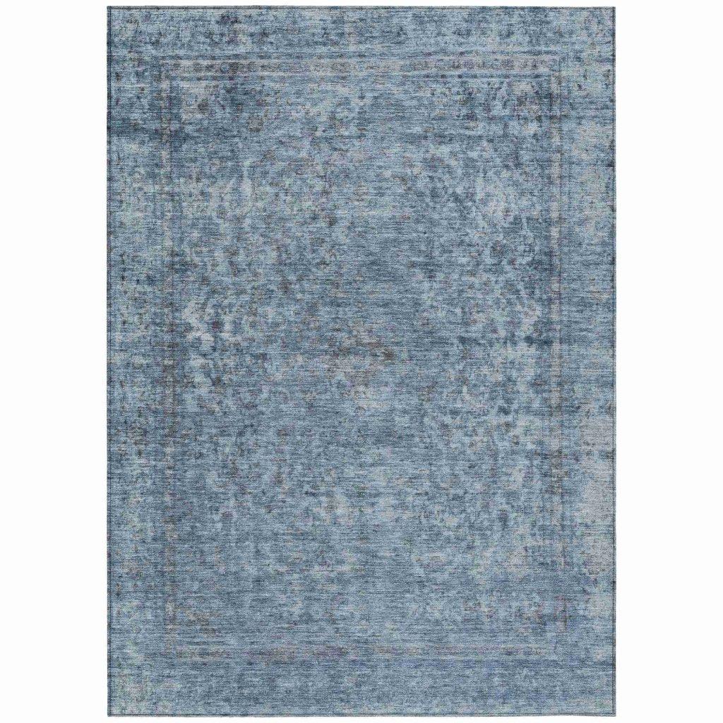 LOOMLAN Rugs Felissae Blue Washable Indoor-Outdoor Rug