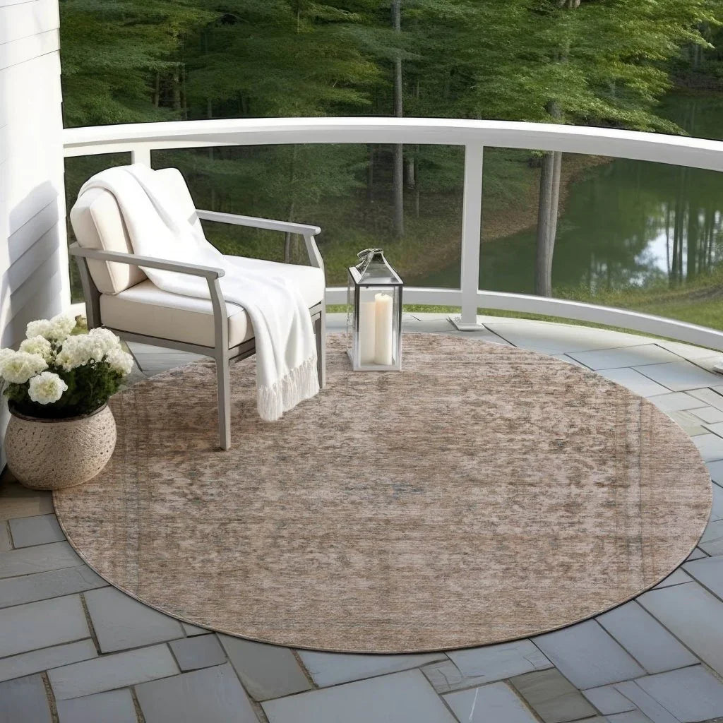 LOOMLAN Rugs Felissae Brown Washable Indoor-Outdoor Rug