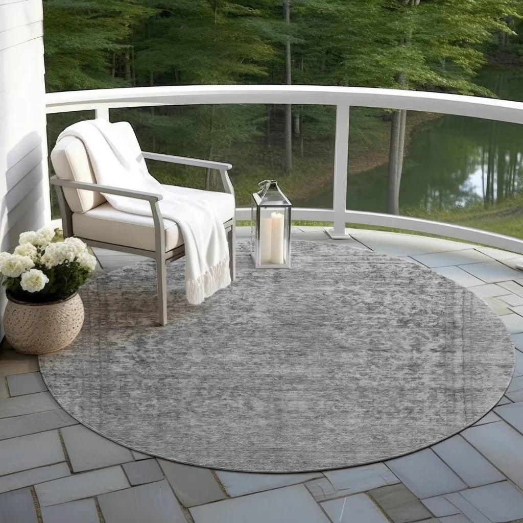 LOOMLAN Rugs Felissae Gray Washable Indoor-Outdoor Rug