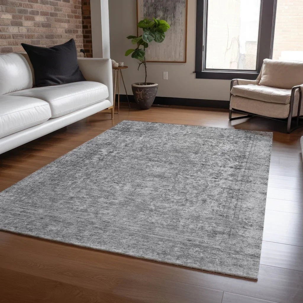 LOOMLAN Rugs Felissae Gray Washable Indoor-Outdoor Rug