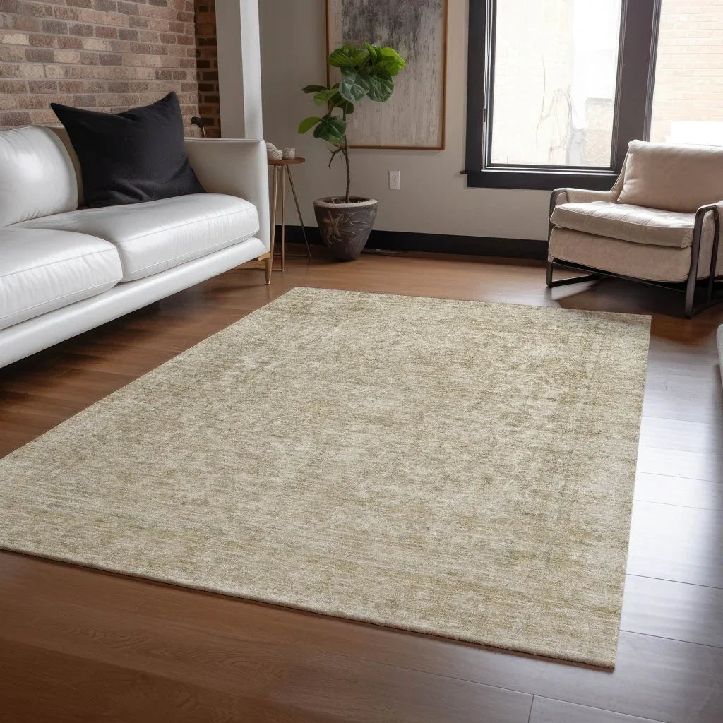 LOOMLAN Rugs Felissae Tan Washable Indoor-Outdoor Rug