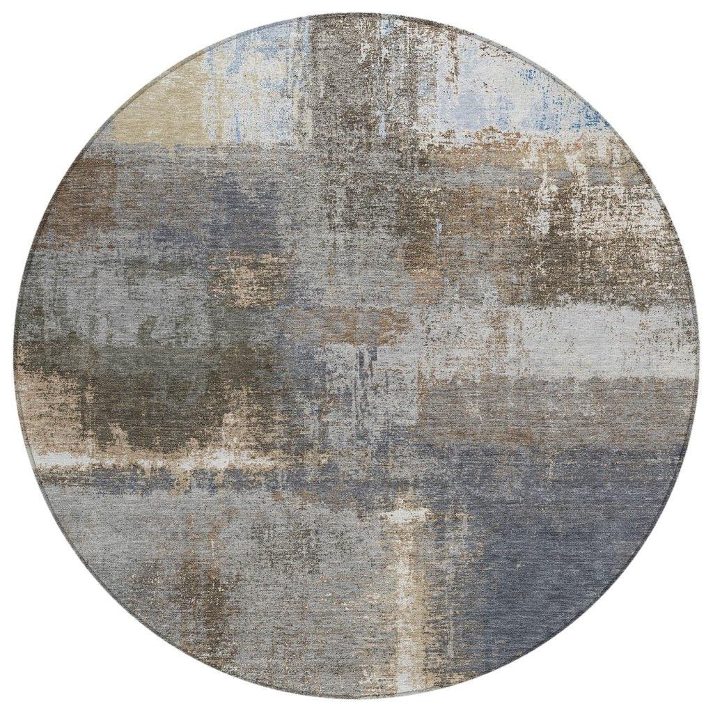 LOOMLAN Rugs Fernal Brown Washable Indoor-Outdoor Rug