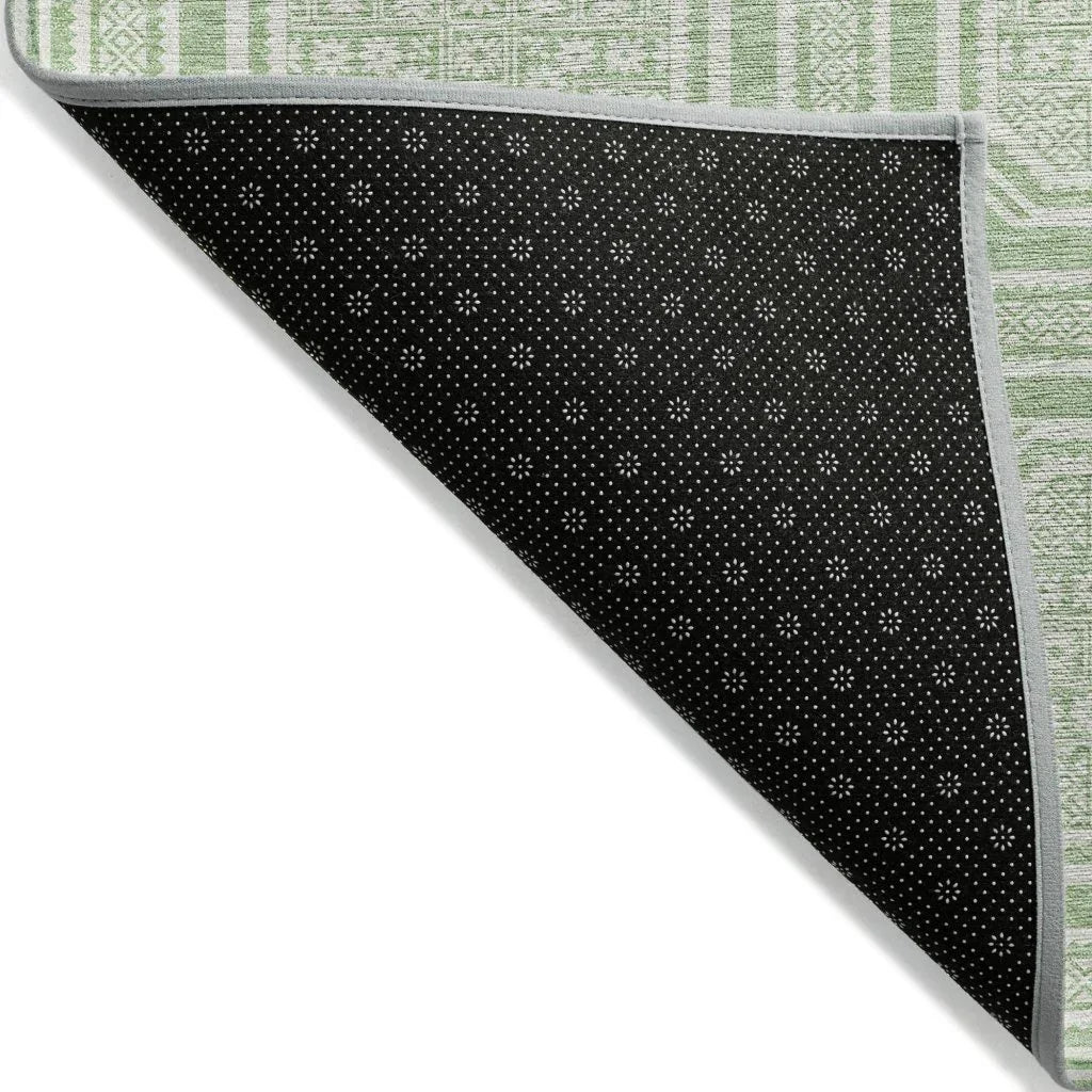 LOOMLAN Rugs Fernalis Green Washable Indoor-Outdoor Rug