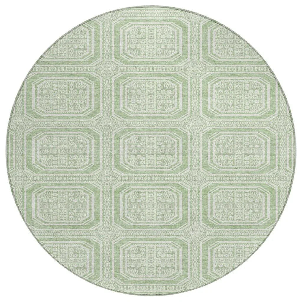 LOOMLAN Rugs Fernalis Green Washable Indoor-Outdoor Rug
