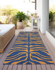 LOOMLAN Rugs Fernelle Blue Washable Indoor-Outdoor Rug