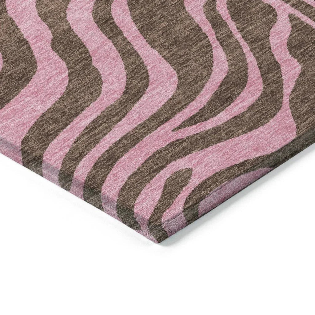 LOOMLAN Rugs Fernelle Brown Washable Indoor-Outdoor Rug