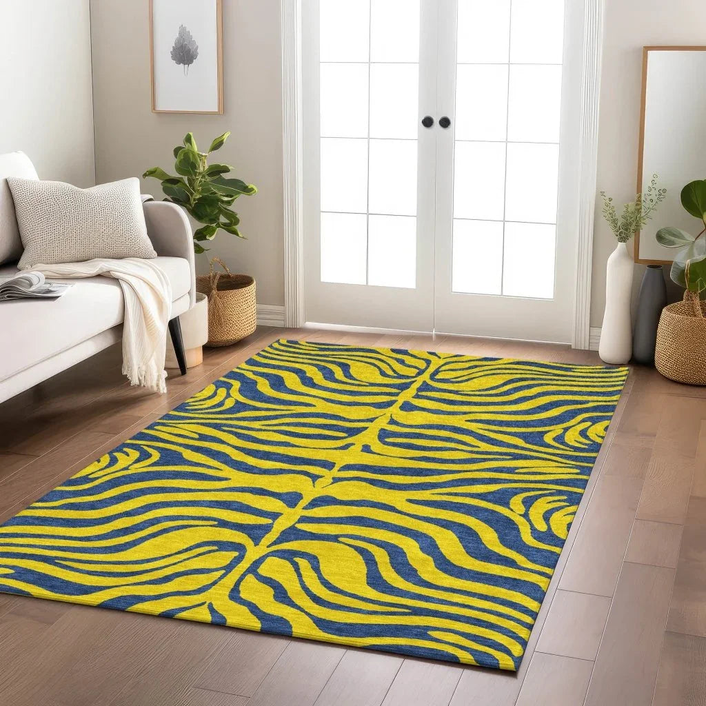 LOOMLAN Rugs Fernelle Gold Washable Indoor-Outdoor Rug