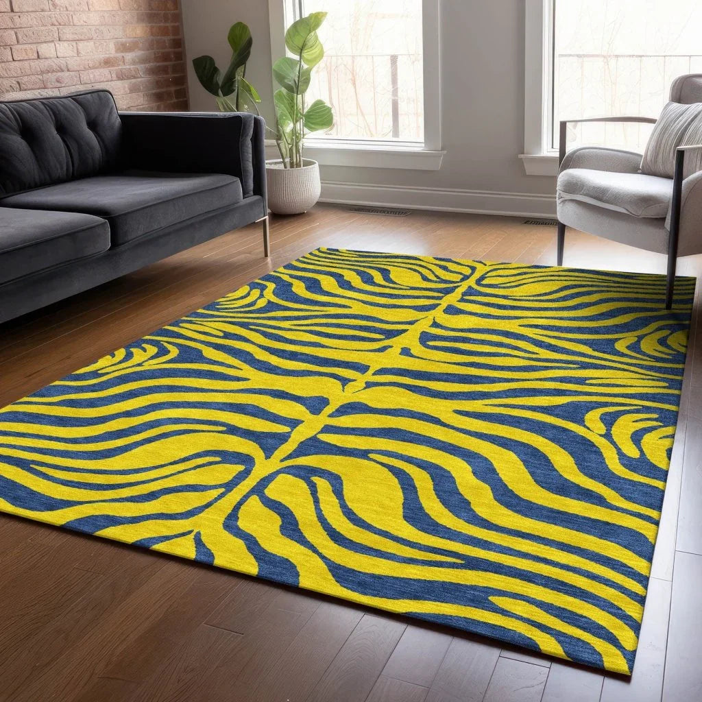 LOOMLAN Rugs Fernelle Gold Washable Indoor-Outdoor Rug