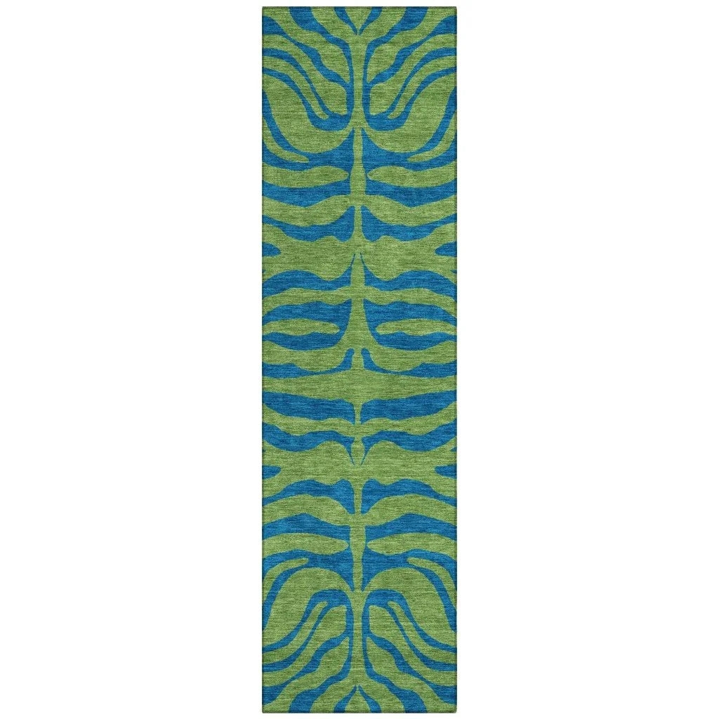 LOOMLAN Rugs Fernelle Green Washable Indoor-Outdoor Rug