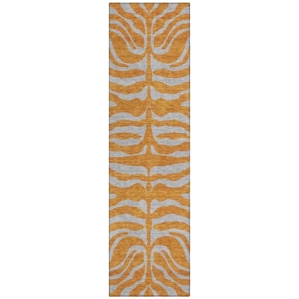 LOOMLAN Rugs Fernelle Orange Washable Indoor-Outdoor Rug