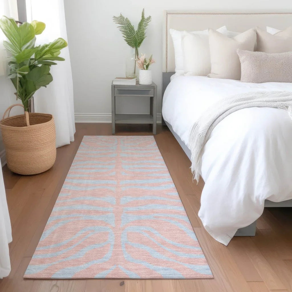 LOOMLAN Rugs Fernelle Pink Washable Indoor-Outdoor Rug