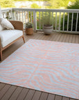 LOOMLAN Rugs Fernelle Pink Washable Indoor-Outdoor Rug