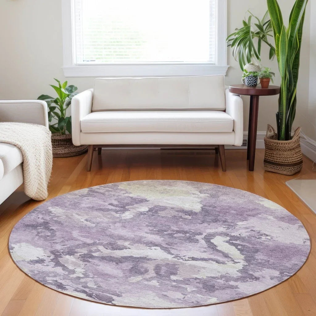 LOOMLAN Rugs Ferren Purple Washable Indoor-Outdoor Rug