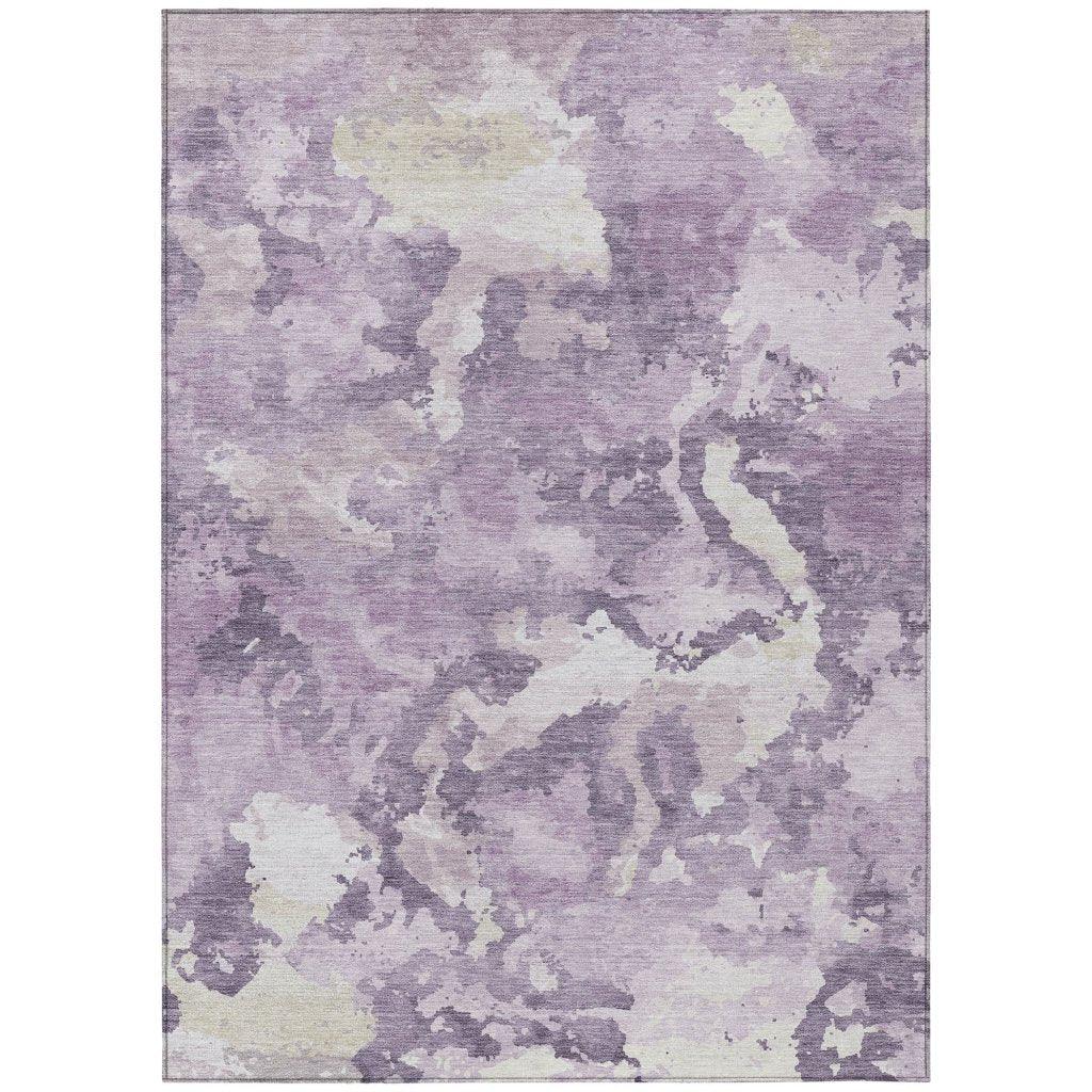 LOOMLAN Rugs Ferren Purple Washable Indoor-Outdoor Rug