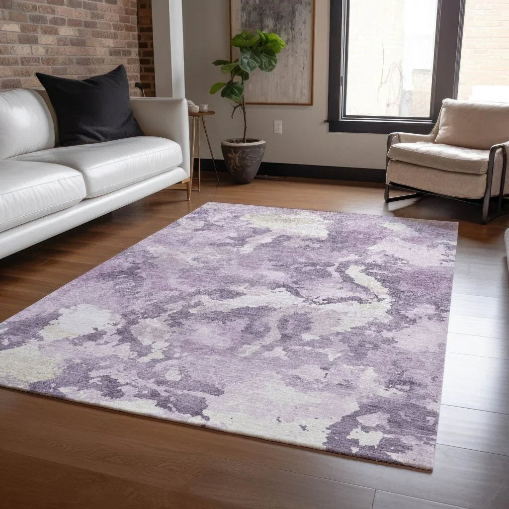 LOOMLAN Rugs Ferren Purple Washable Indoor-Outdoor Rug