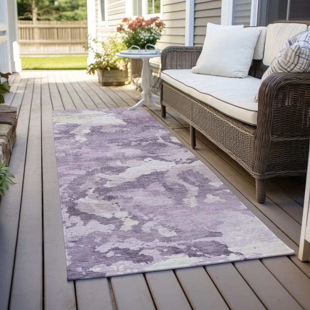 LOOMLAN Rugs Ferren Purple Washable Indoor-Outdoor Rug