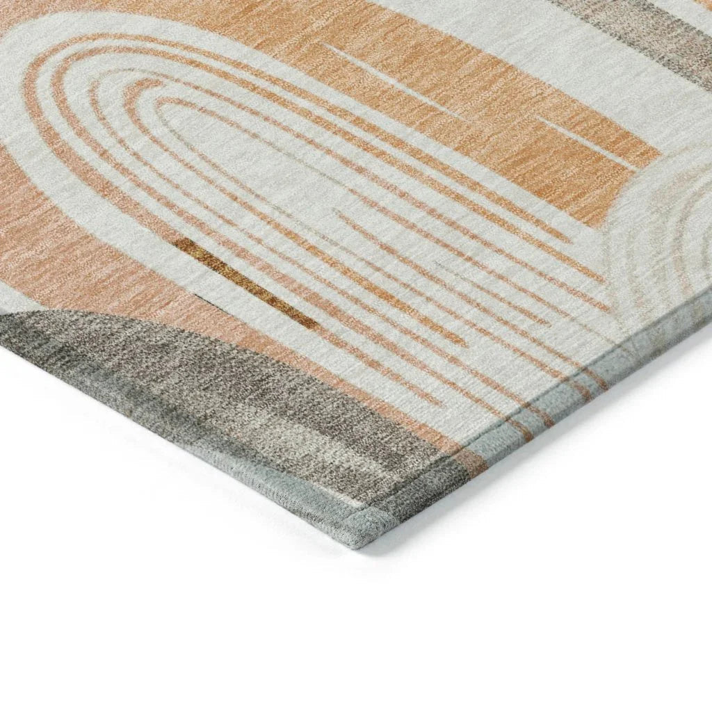LOOMLAN Rugs Feylinne Ivory Washable Indoor-Outdoor Rug