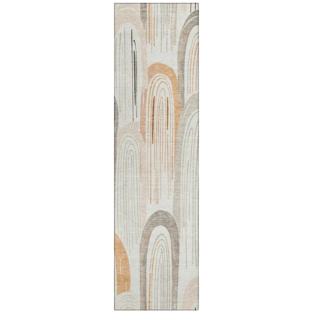 LOOMLAN Rugs Feylinne Ivory Washable Indoor-Outdoor Rug